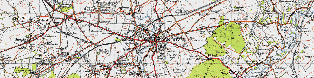 Old map of Andover in 1945
