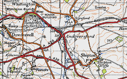 Old map of Andoversford in 1946