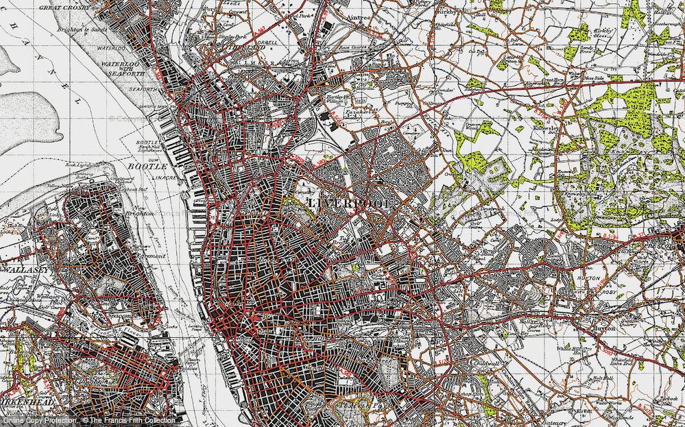 Old Map of Anfield, 1947 in 1947