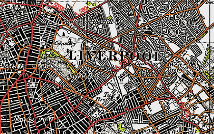 Old map of Anfield in 1947