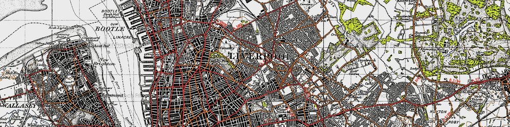 Old map of Anfield in 1947