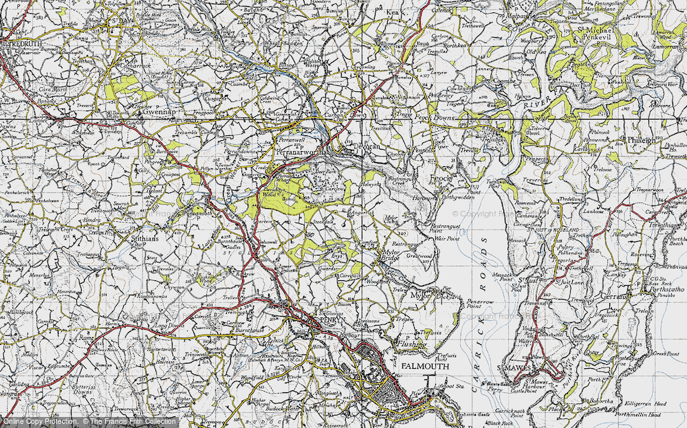 Old Map of Angarrick, 1946 in 1946
