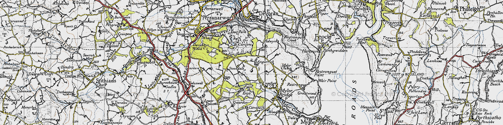 Old map of Angarrick in 1946