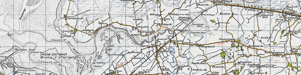 Old map of Angerton in 1947