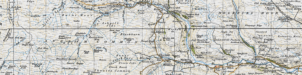 Old map of Thwaite Common in 1947