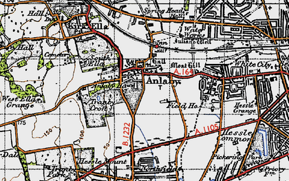 Old map of Anlaby in 1947