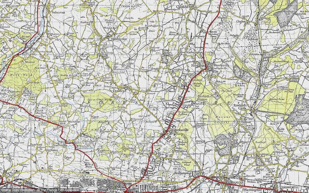Old Map of Anmore, 1945 in 1945