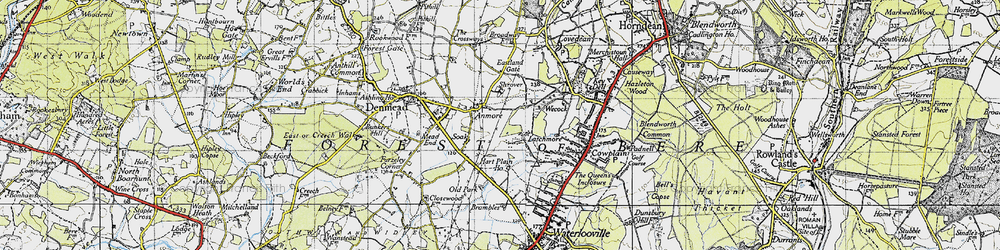 Old map of Anmore in 1945