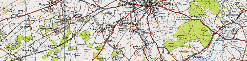 Old map of Anna Valley in 1945