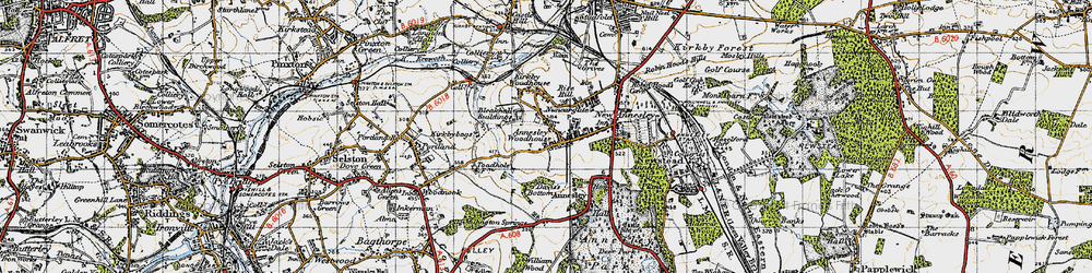 Old map of Annesley Woodhouse in 1946