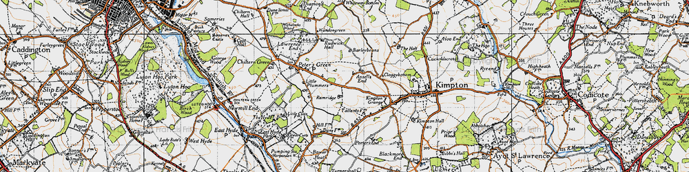 Old map of Ansells End in 1946
