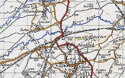 Old map of Ansford Br in 1945