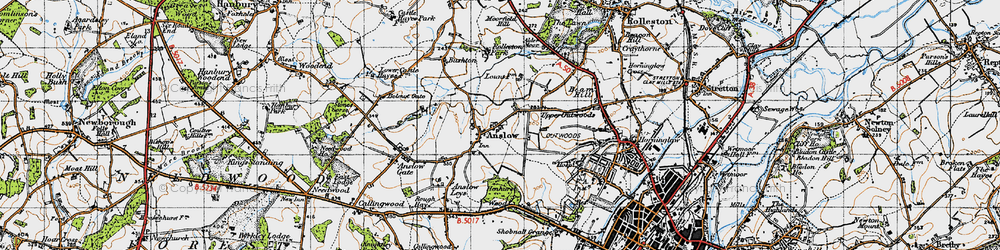 Old map of Anslow in 1946
