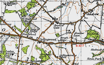 Old map of Anslow Gate in 1946