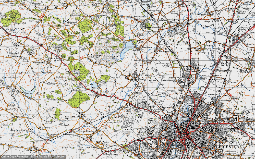 Old Map of Anstey, 1946 in 1946