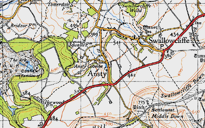 Old map of Ansty in 1940