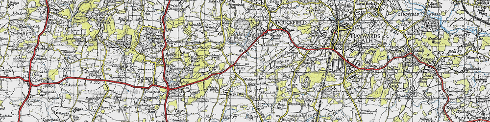 Old map of Ansty in 1940