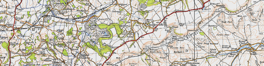 Old map of Ansty Coombe in 1940