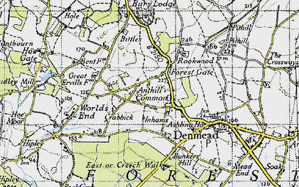 Old map of Anthill Common in 1945