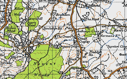 Old map of Anthony's Cross in 1947