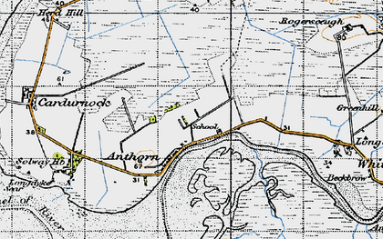 Old map of Anthorn in 1947