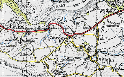 Old map of Antony in 1946