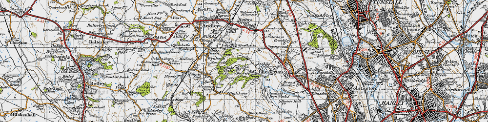Old map of Apedale in 1946