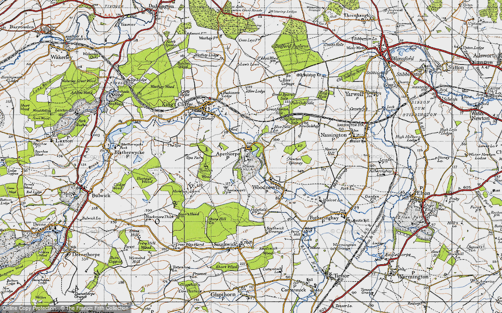 Old Map of Apethorpe, 1946 in 1946