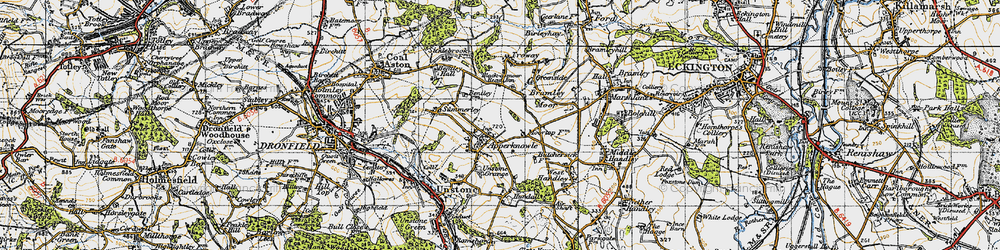 Old map of Apperknowle in 1947