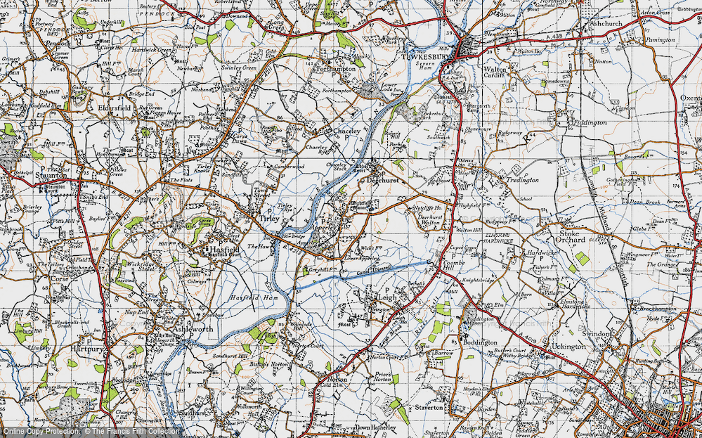 Old Map of Historic Map covering Lower Apperley in 1947