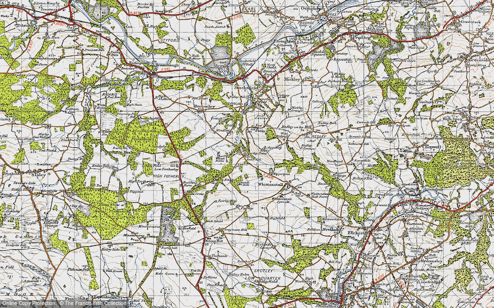 Old Map of Historic Map covering Apperley in 1947