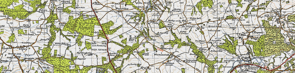 Old map of Apperley Dene in 1947