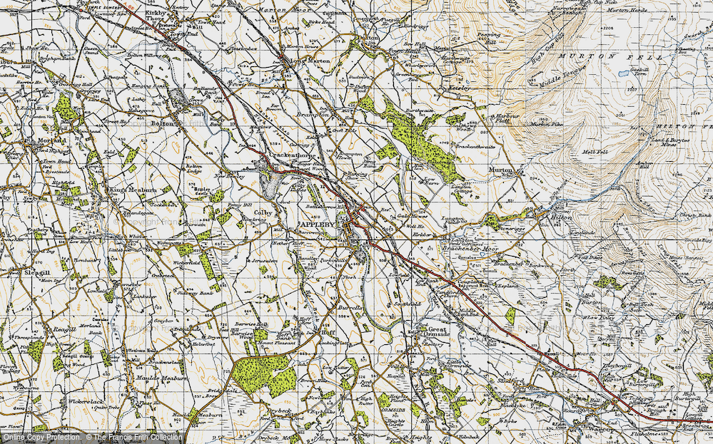Old Map of Historic Map covering Battlebarrow Ho in 1947