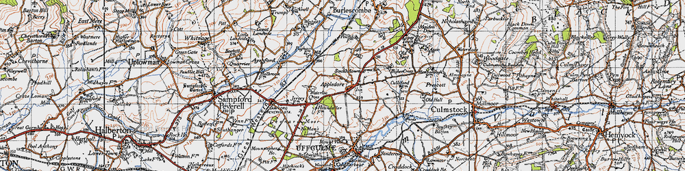 Old map of Leonard Moor in 1946