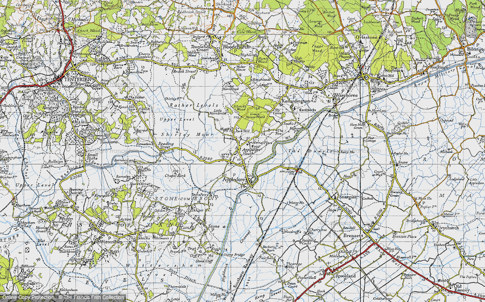 Old Map of Appledore Heath, 1940 in 1940