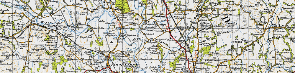 Old map of Broadholm in 1947