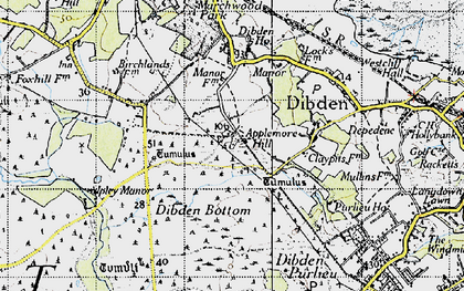 Old map of Yew Tree Heath in 1945