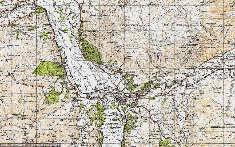 Old Map of Historic Map covering Applethwaite Gill in 1947