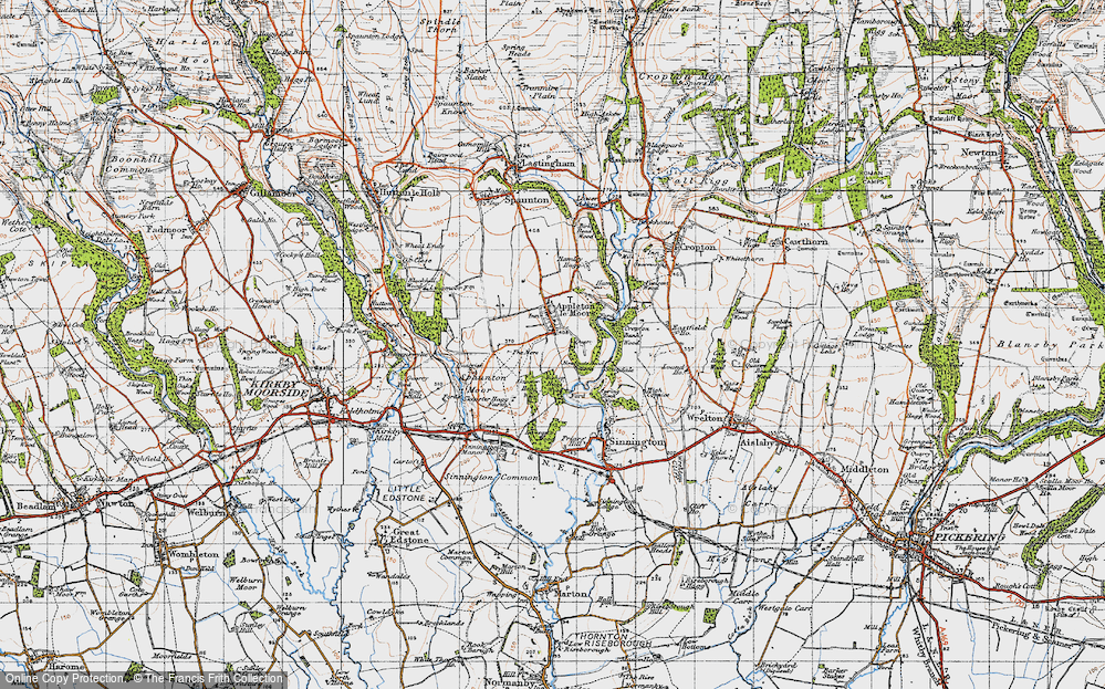 Old Map of Historic Map covering Bishop Hagg Wood in 1947