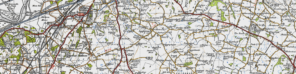 Old map of Appleton Thorn in 1947
