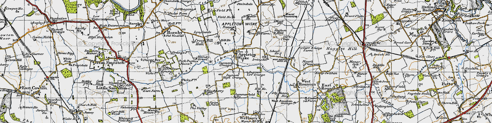 Old map of Appleton Wiske in 1947