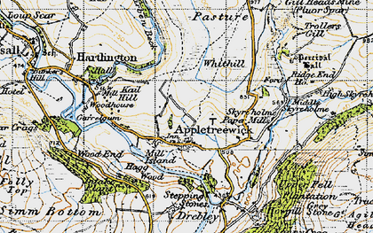 Old map of Appletreewick in 1947