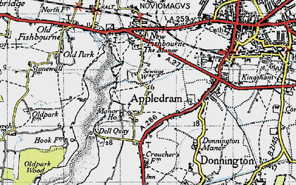 Old map of Apuldram in 1945