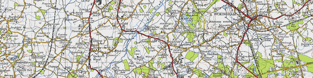 Old map of Arborfield in 1940
