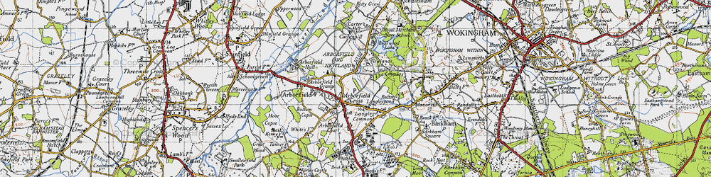 Old map of Arborfield Cross in 1940