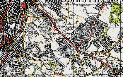 Old map of Arbourthorne in 1947