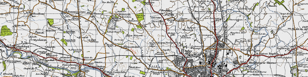 Old map of Burtree Gate in 1947