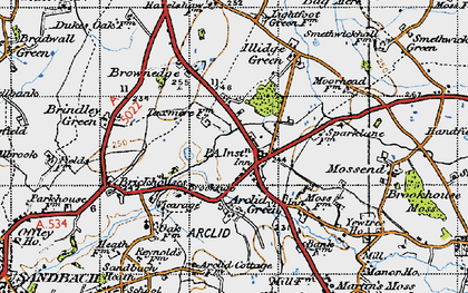Old map of Arclid in 1947