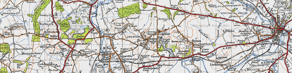 Old map of Ardens Grafton in 1947