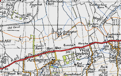 Old map of Ardington Wick in 1947